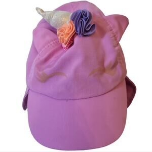 *4/$30* Girl's Unicorn Sun Hat with Neck Flap Purple